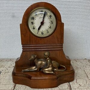 Sessions Wooden Mantel Clock with Figurine